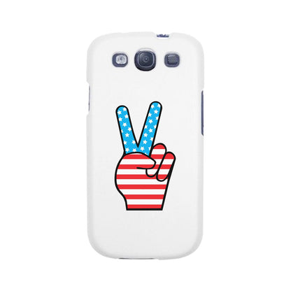 American Flag Peace White Phone Case