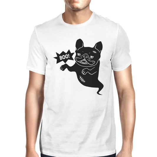 Boo French Bulldog Ghost Mens White Shirt