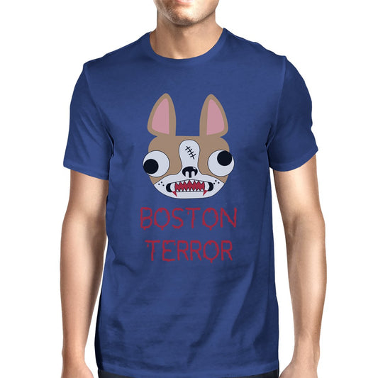 Boston Terror Terrier Mens Royal Blue Shirt