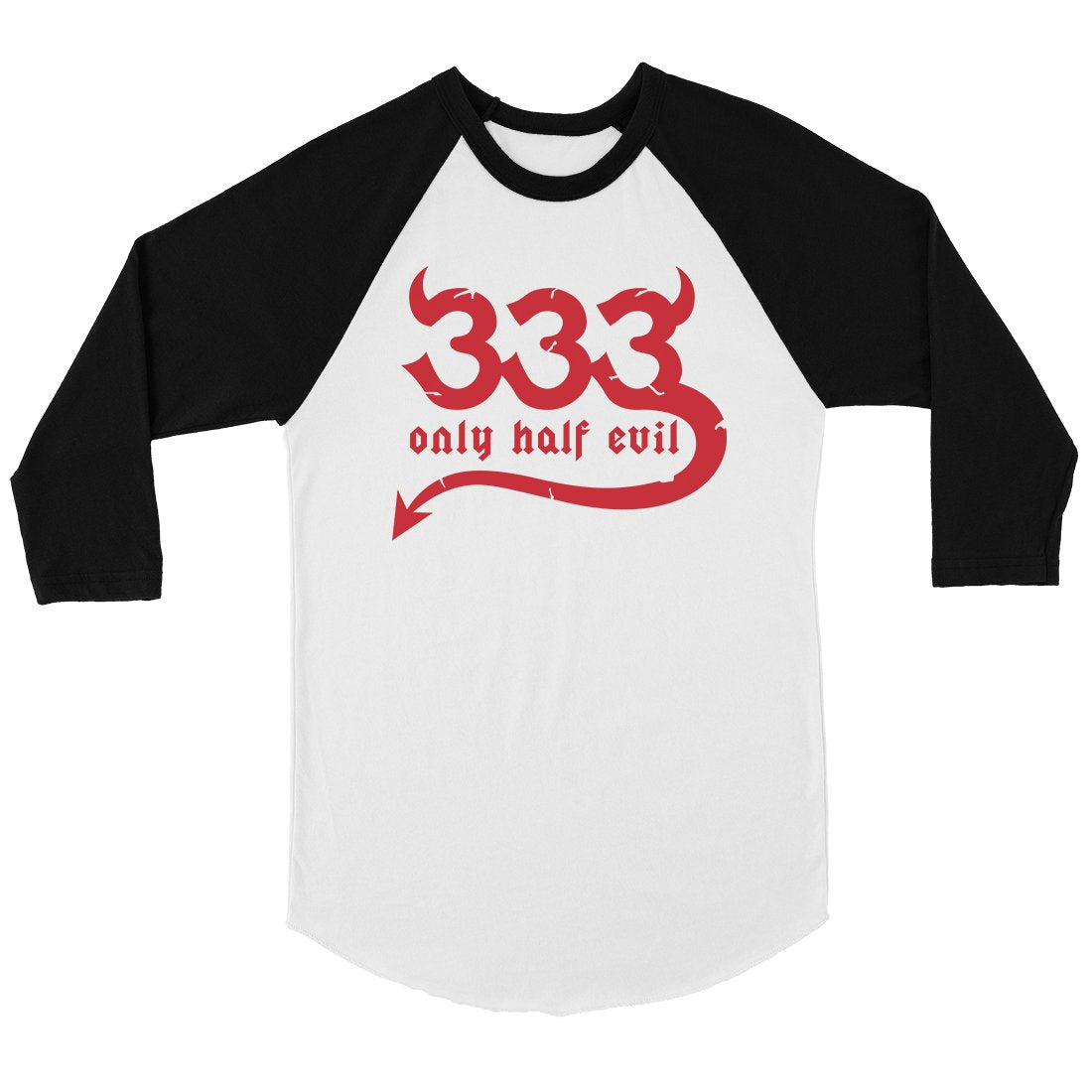 333 Only Half Evil Funny Halloween Costume Cute Mens Baseball Shirt