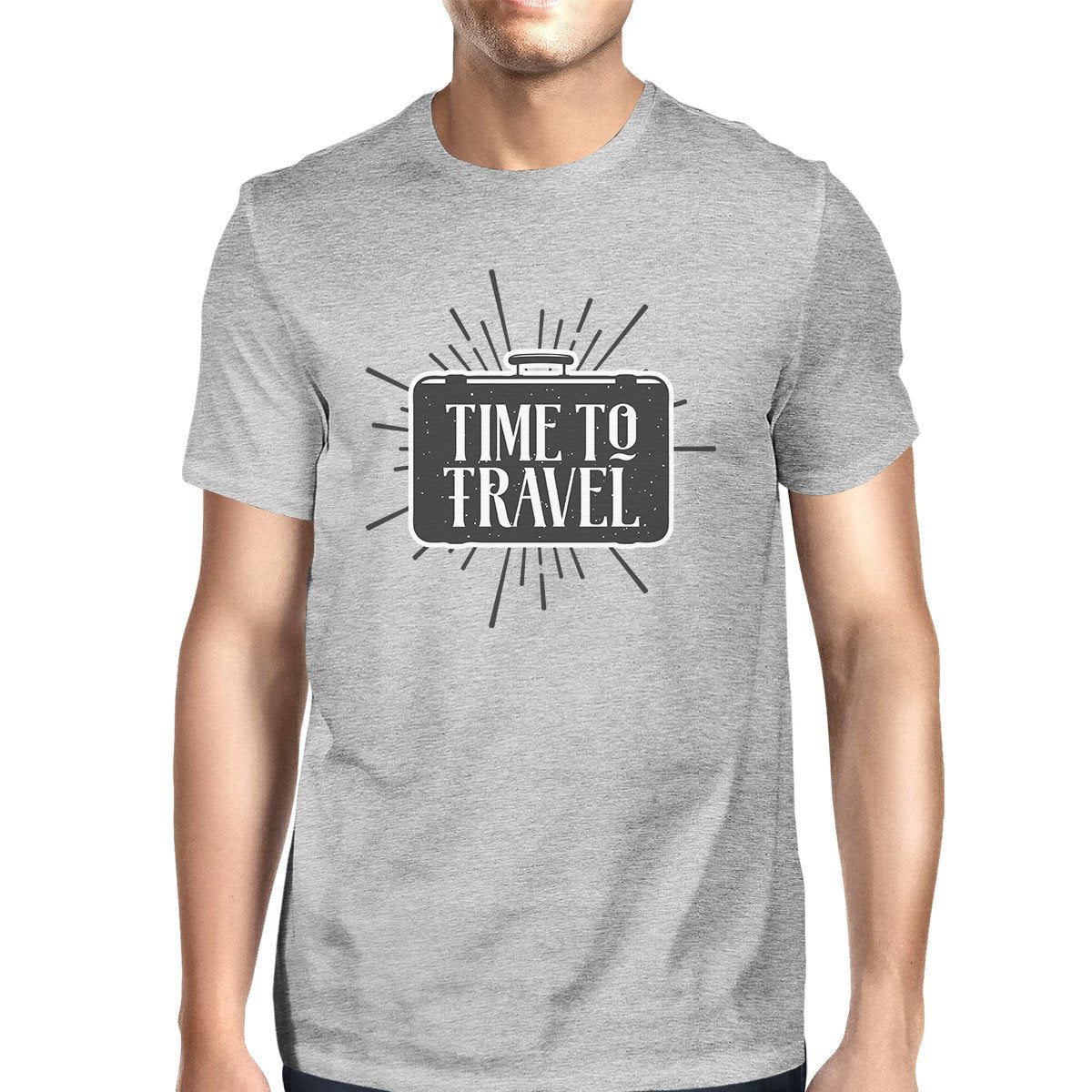 Time To Travel Mens Grey Shirt