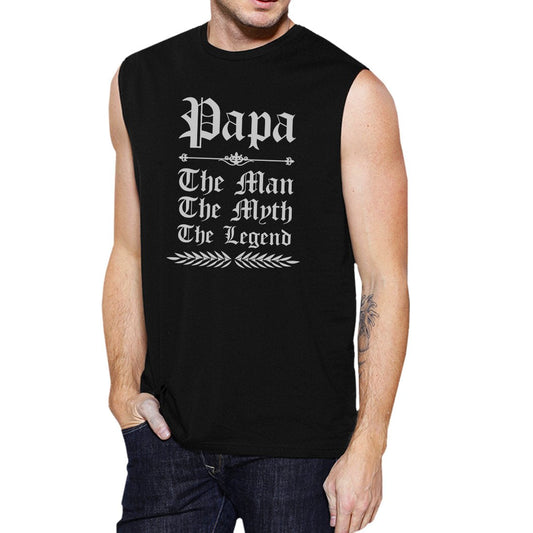 Vintage Gothic Papa Mens Popular Workout Gym Muscle Shirt For Dad