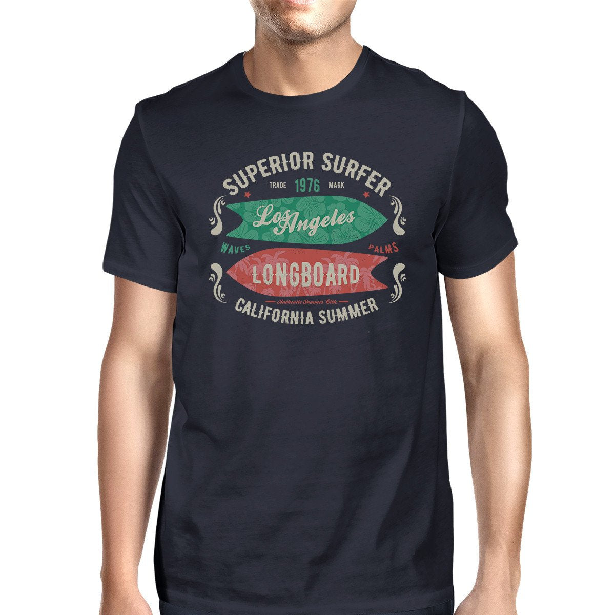 Superior Surfer Los Angeles Longboard Mens Navy Shirt