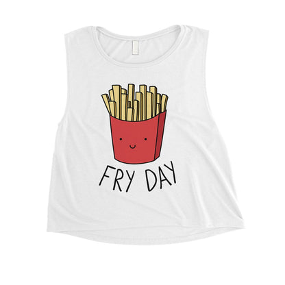 365 Printing Fry Day Womens Cute Workout Tank Top French Fries Crop Tank Top