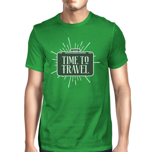 Time To Travel Mens Green Shirt