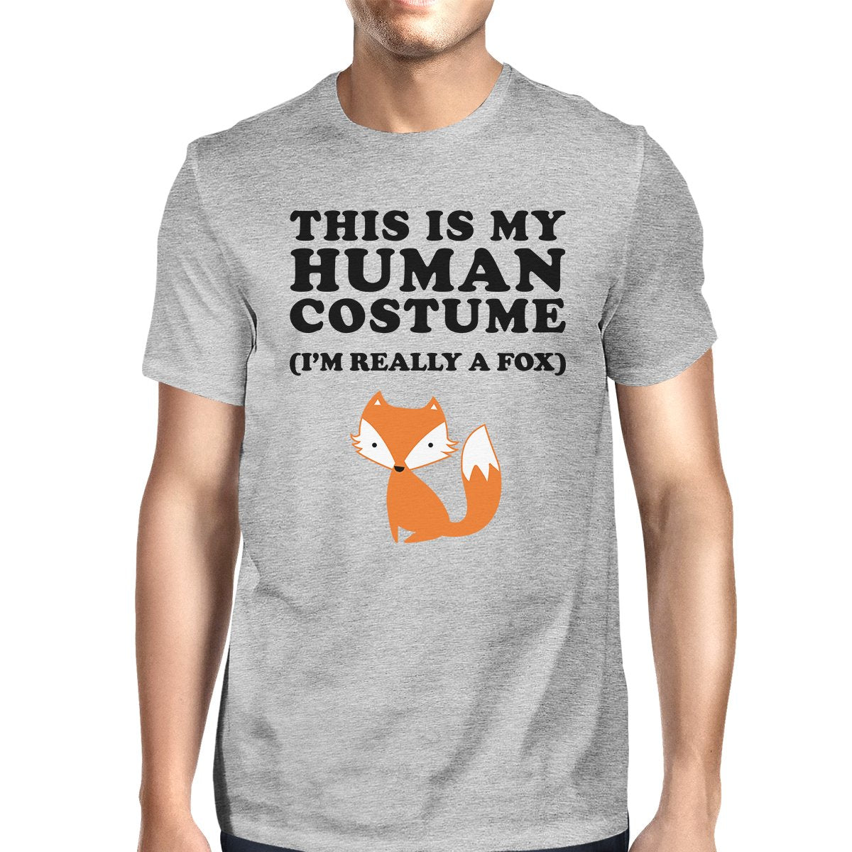 This Is My Human Costume Fox Mens Grey Shirt