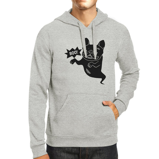 Boo French Bulldog Ghost Grey Hoodie