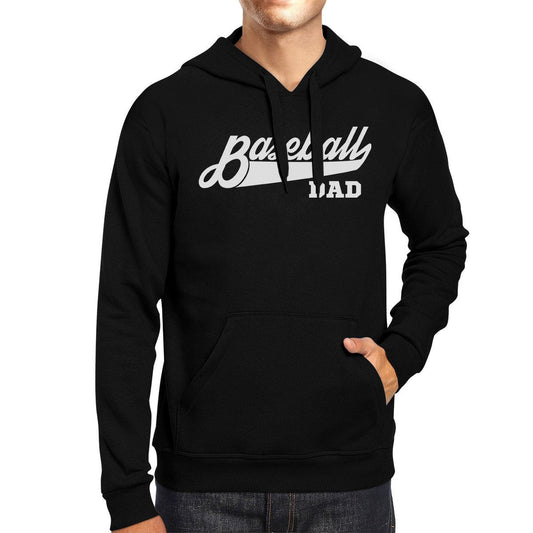 Baseball Dad Men's Black Hoodie Funny Gift For Baseball Fan Dad