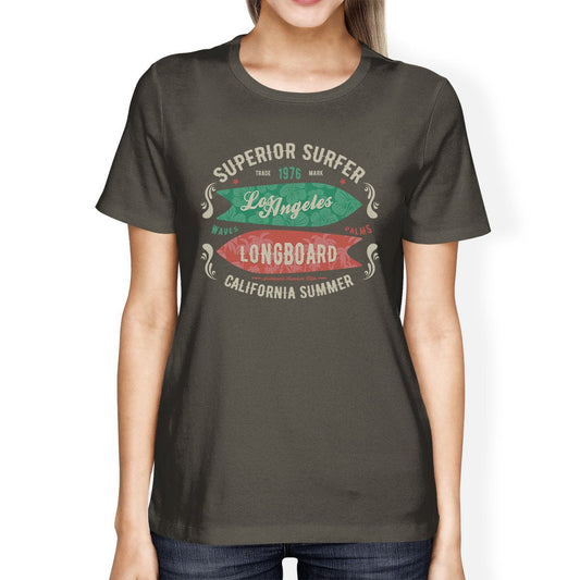 Superior Surfer Los Angeles Longboard Womens Dark Grey Shirt