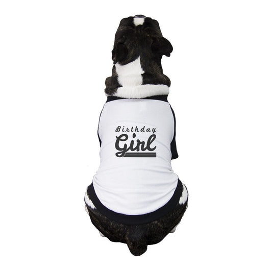 Birthday Girl Black And White Pet Baseball Shirt