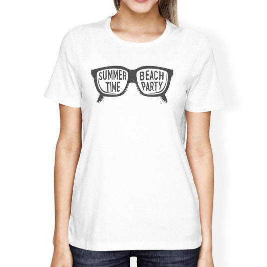 Summer Time Beach Party Womens White Shirt