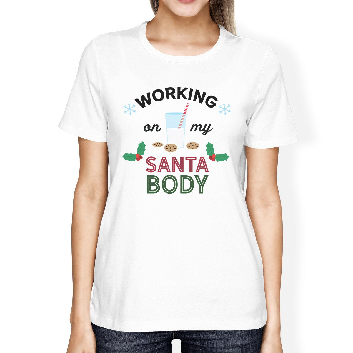 Working On My Santa Body Womens White Shirt