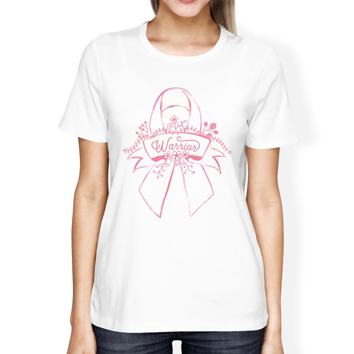 Warrior Breast Cancer Awareness Womens White Shirt