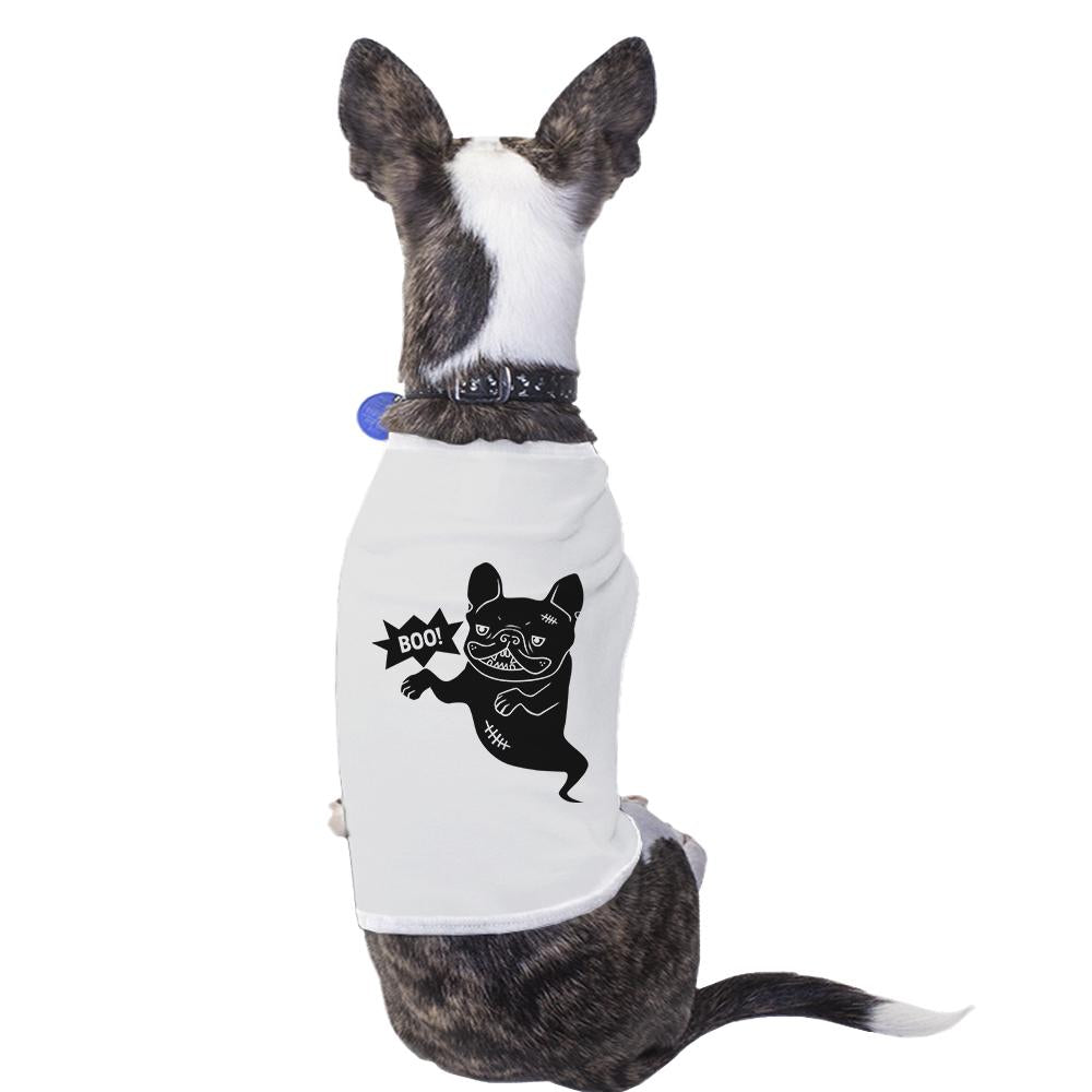 Boo French Bulldog Ghost Pets White Shirt