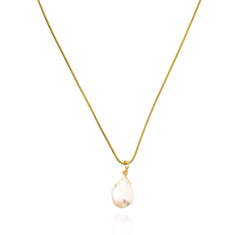 ARIEL PEARL PENDANT NECKLACE - JUNE BIRTHSTONE