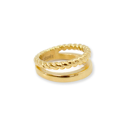 BIRDY GOLD DOUBLE BAND RING