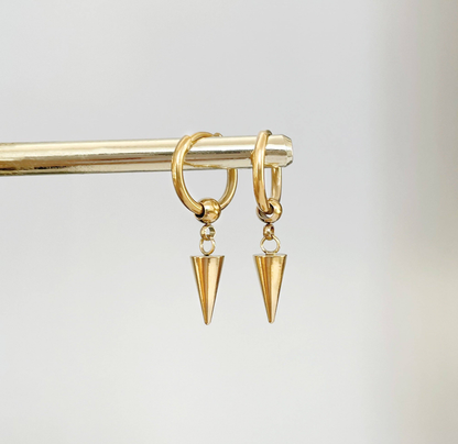 Copy of CARA GOLD DAINTY SPIKE HUGGIE EARRINGS