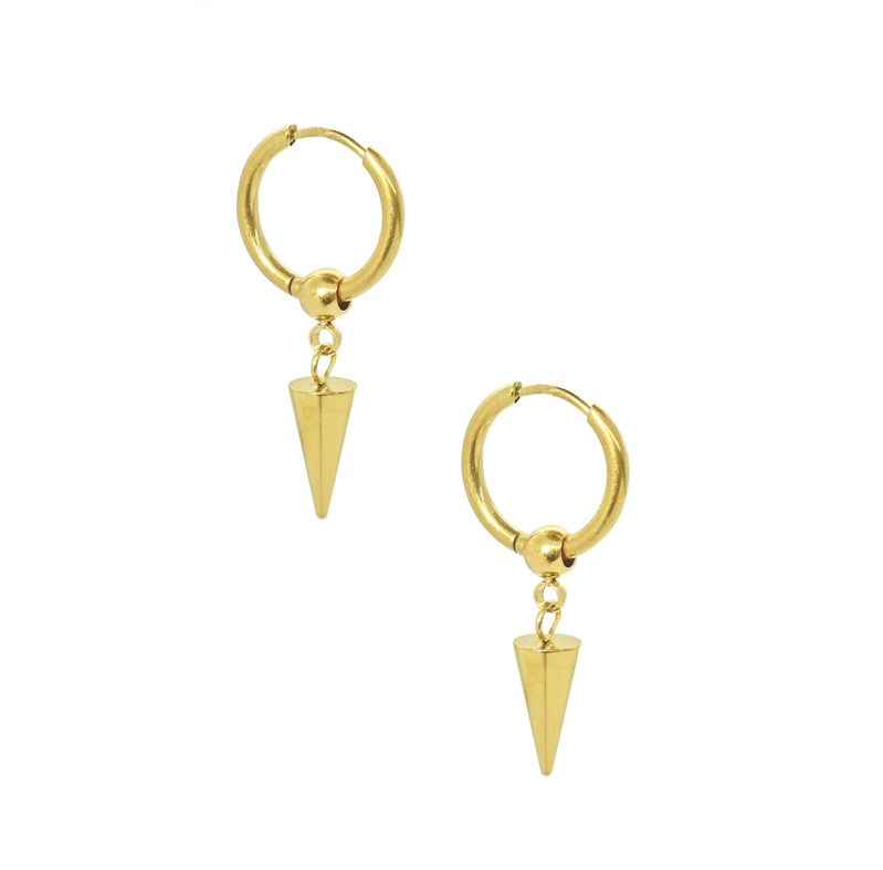 Copy of CARA GOLD DAINTY SPIKE HUGGIE EARRINGS