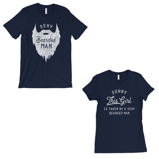 Taken By Sexy Bearded Man Matching Couple Gift Shirts Navy T-Shirt