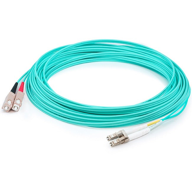 AddOn 7m LC (Male) to SC (Male) Aqua OM4 Duplex Fiber OFNR (Riser-Rated) Patch Cable