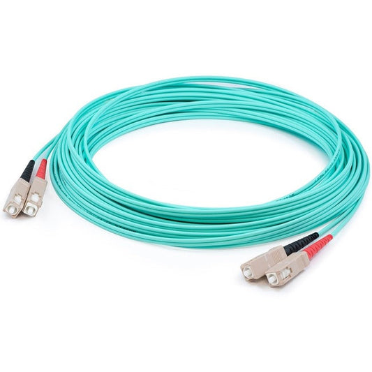 AddOn 10m SC (Male) to SC (Male) Aqua OM4 Duplex Fiber OFNR (Riser-Rated) Patch Cable