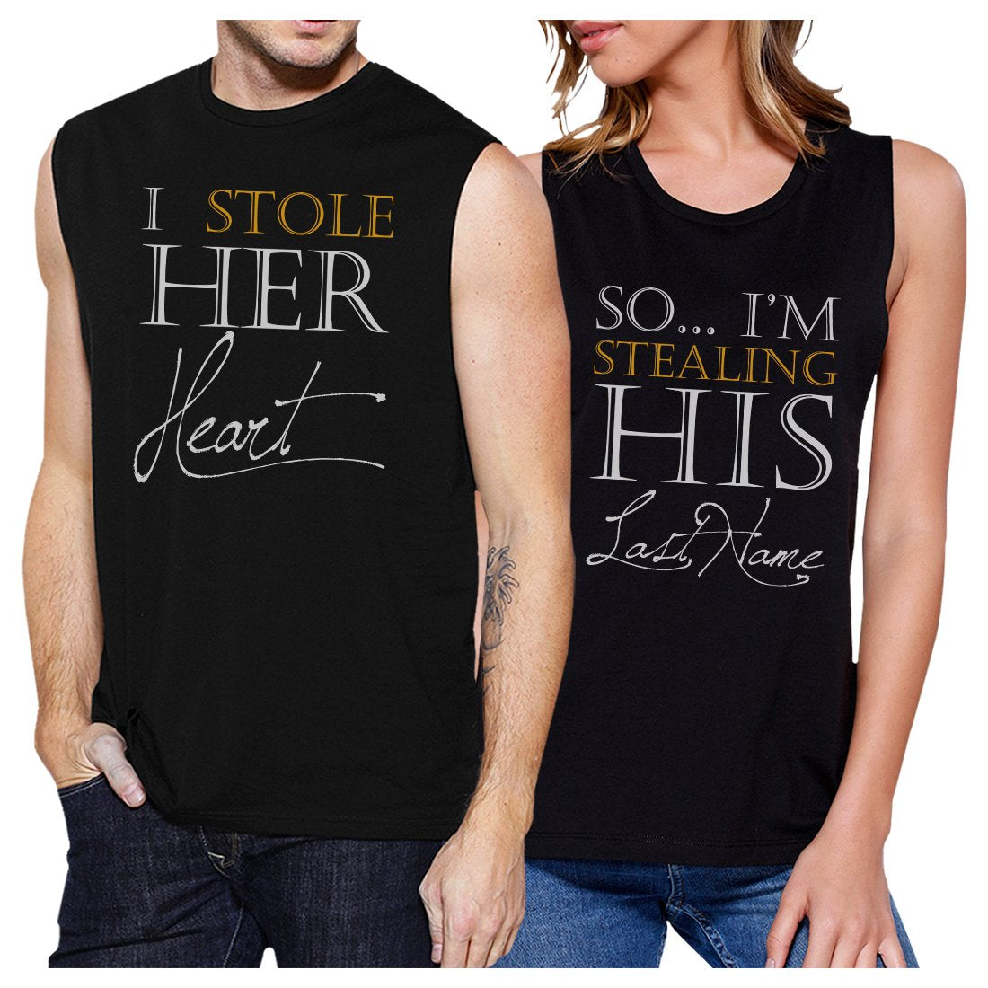 Stealing Last Name Couples Muscle Tank Tops Cute Matching Shirts