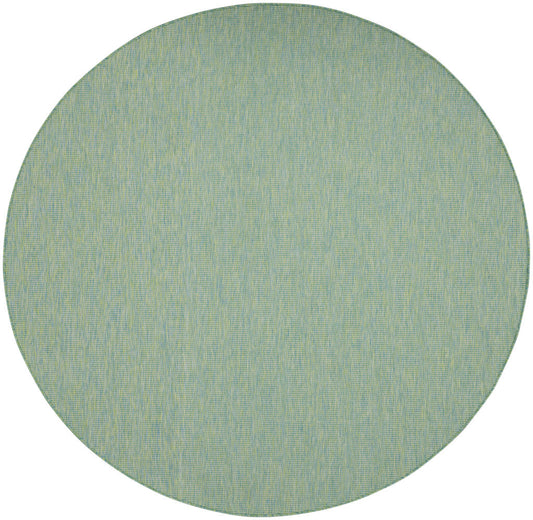 8' Blue Round Power Loom Area Rug