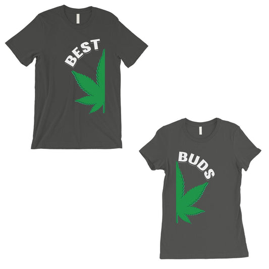 Best Buds Marijuana Matching T-Shirts Cool Grey Cute Couples Gift