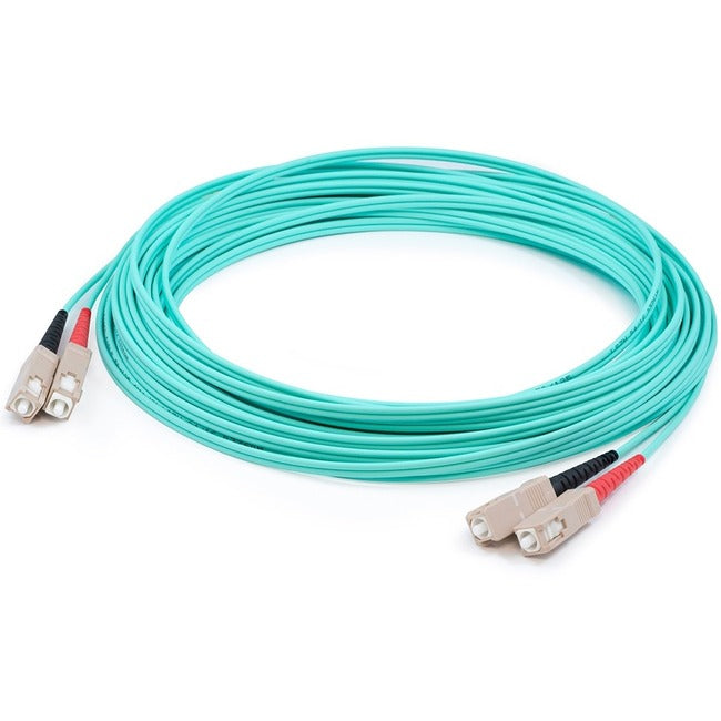 AddOn 1m SC (Male) to SC (Male) Aqua OM4 Duplex Fiber OFNR (Riser-Rated) Patch Cable