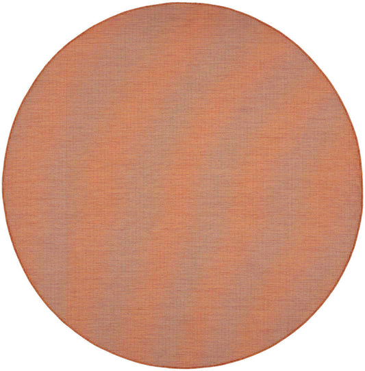 8' Rust Round Power Loom Area Rug