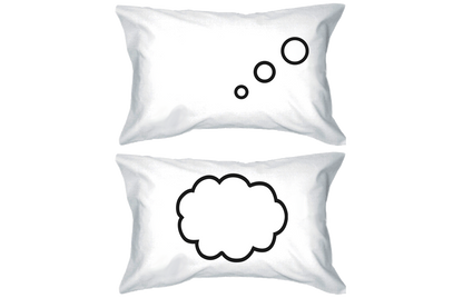 Thinking Cloud Pillows Standard Size 21 x 30 Matching Couple Pillowcases