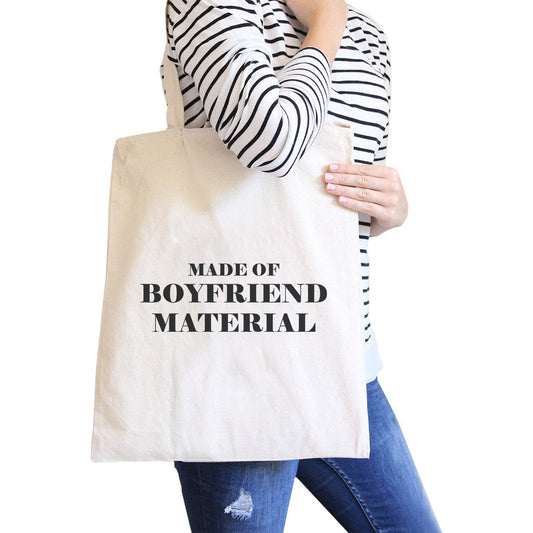 Boyfriend Material Funny Saying Canvas Shoulder Bag Gift Ideas