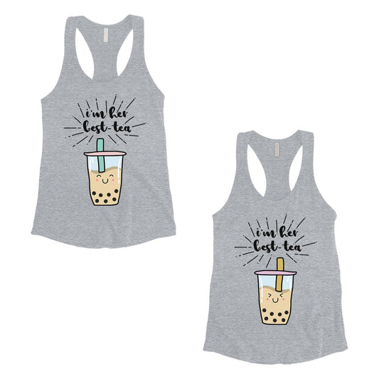 Boba Milk Best-Tea Cute Best Friend Matching Tank Tops For Womens