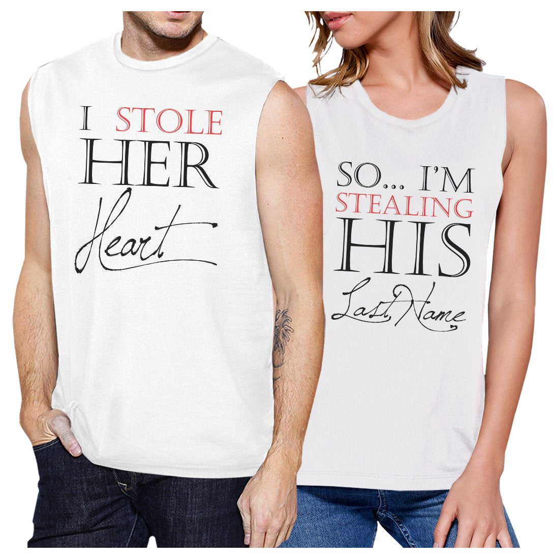 Stealing Last Name Couples Muscle Tank Tops Cute Matching Shirts