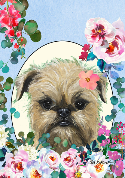 Brussells Griffon - Hippie Hound Studios Spring  House and Garden Flags