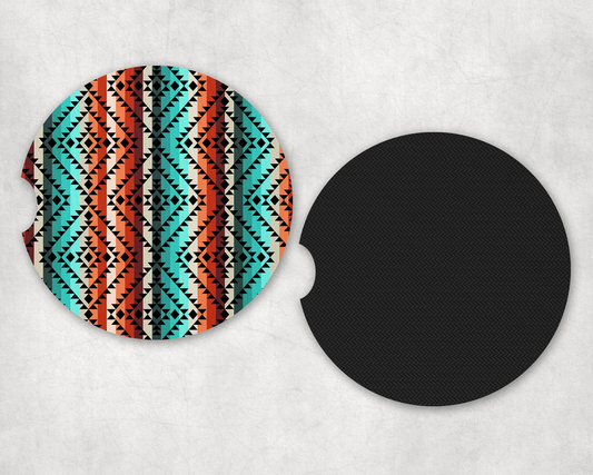 Aztec Serape Neoprene Car Coaster Set