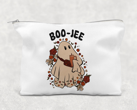 Boojee Ghost  Printed Canvas Zipper Bag