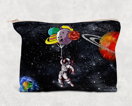 Astronaut Printed Canvas Zipper Bag