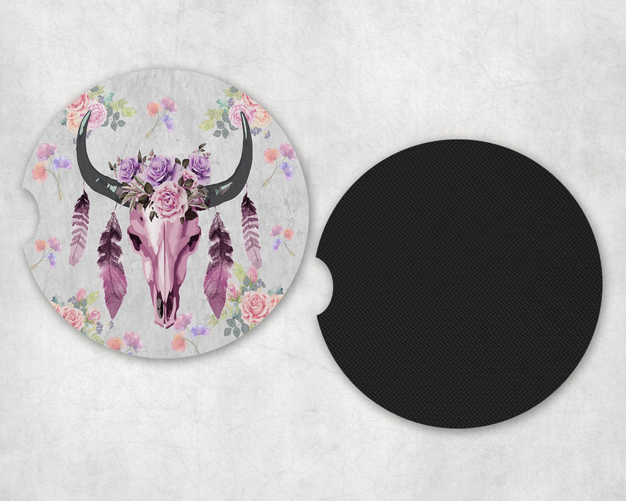 Bull Skull|Car Coaster Set