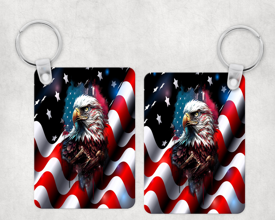 American Flag Eagle Keychain