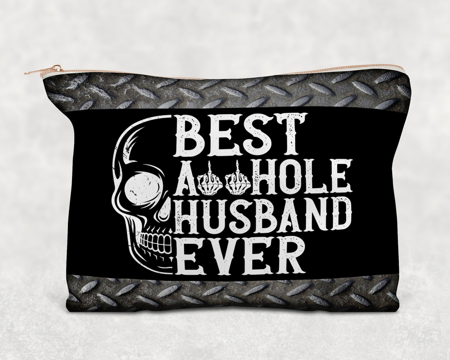 Best Asshole Husband Ever  Printed Canvas Zipper Bag