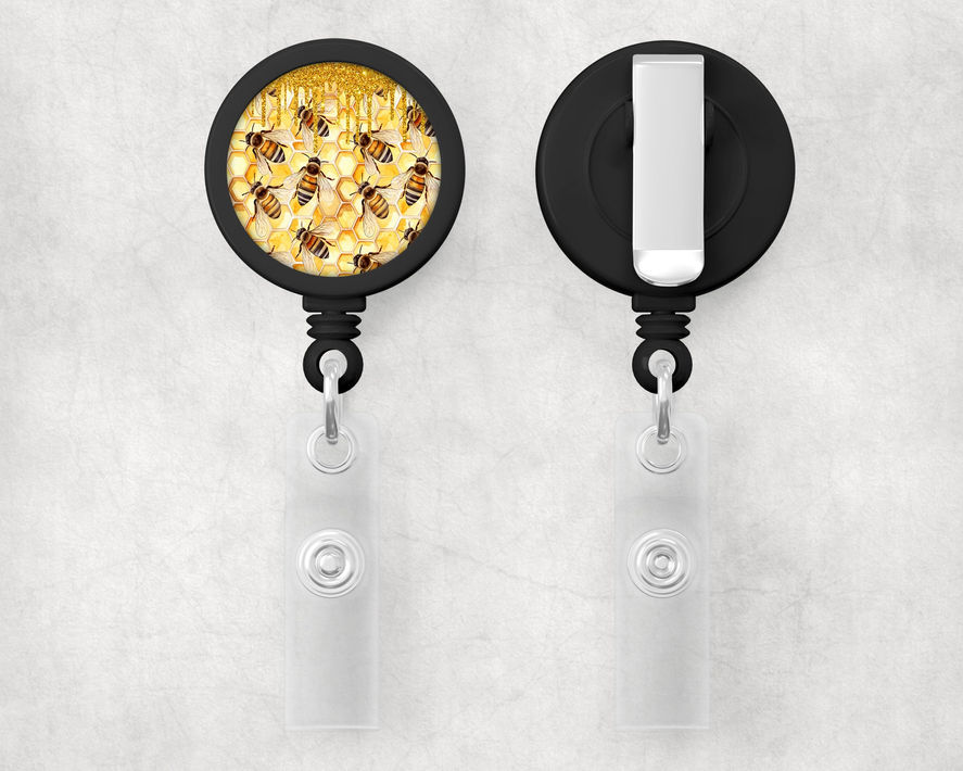 Bees 1" Retractable Badge Reel