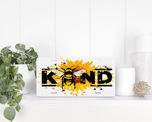 Bee Kind License Plate