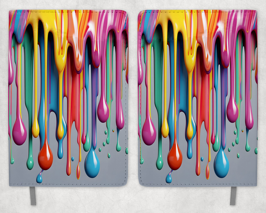 Rainbow Drip Printed 8 Inch  A-5 Journal