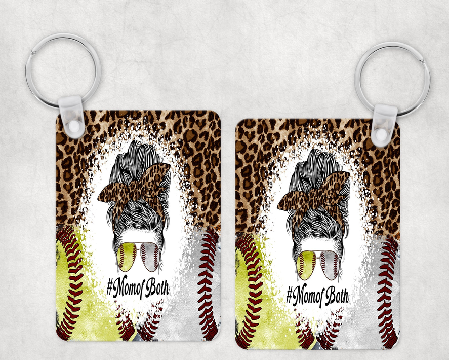 Softball and Baseball Mom Leopard Print|Keychain