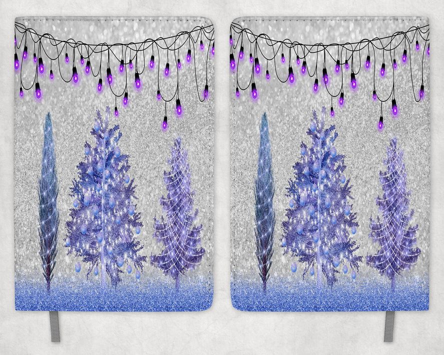 Purple Christmas Trees Printed 8 Inch  A-5 Journal