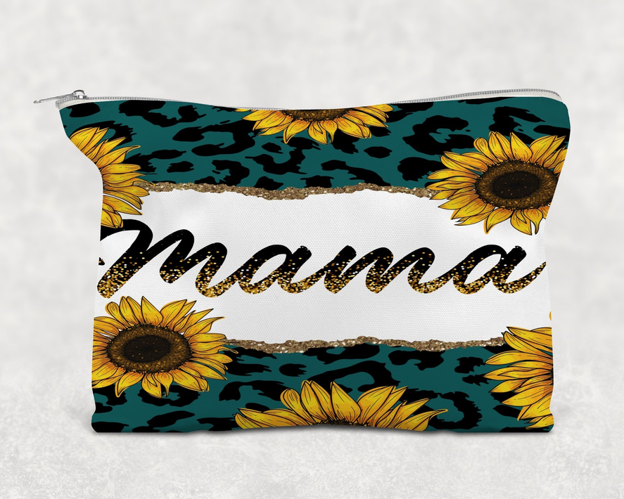 Sunflower Mama   Printed Canvas Zipper Bag