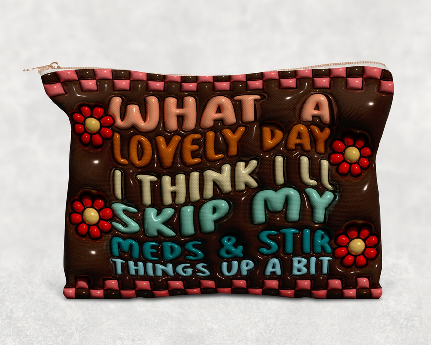 Stir things up a bit  Printed Canvas Zipper Bag