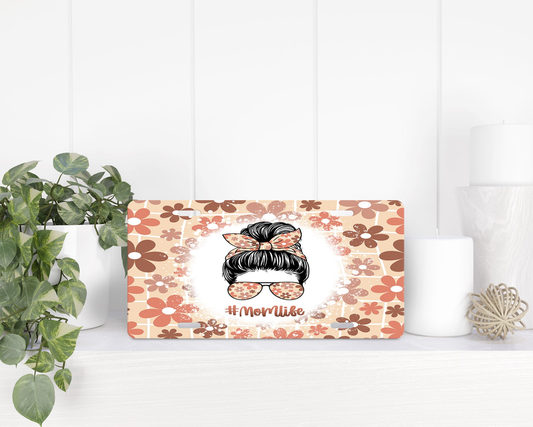 Retro Mom Life License Plate