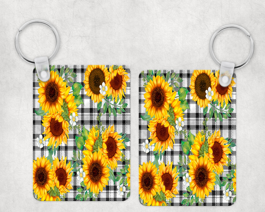 Sunflower Plaid Keychain